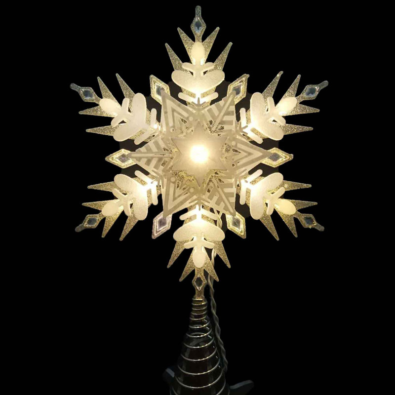 The Holiday Aisle® 14" Lighted Snowflake Tree Topper Wayfair.ca